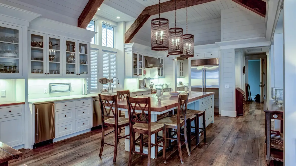 spacious counter tops and an open kitchen space leaves room for many people to gather!